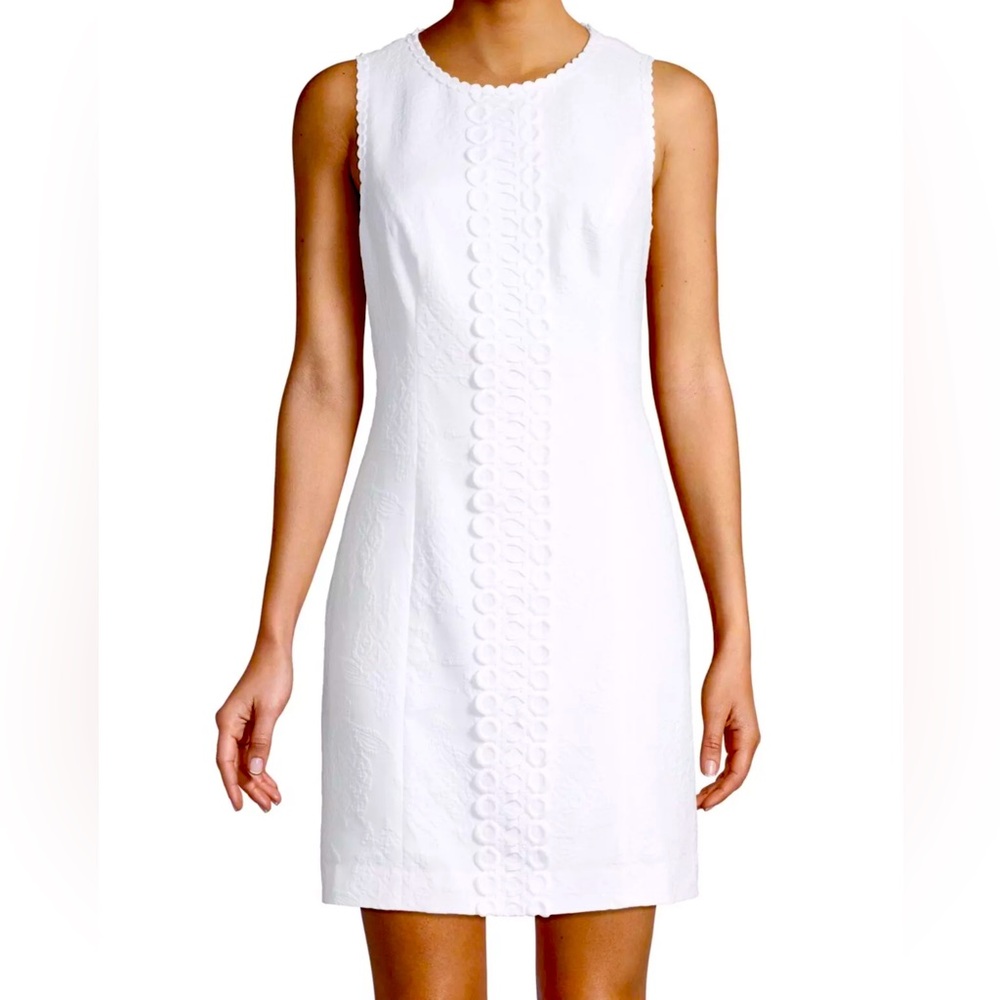 Lilly Pulitzer NWT Mila Stretch Shift White Turtle Pucker Size 2,10 - Picture 1 of 6